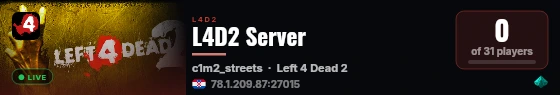 L4D2 Server live status badge