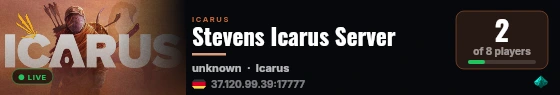 Stevens Icarus Server live status badge