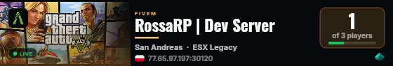 RossaRP | Dev Server live status badge