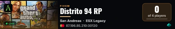 Distrito 94 RP live status badge