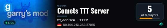 Comets TTT Server live status badge