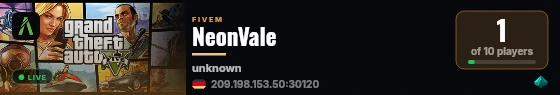 NeonVale live status badge
