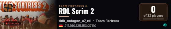 RDL Scrim 2 live status badge