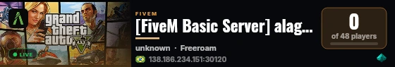 [FiveM Basic Server] alagoas live status badge