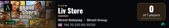 Liv Store live status badge