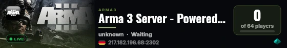 Arma 3 Server - Powered by AMP live status badge
