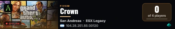 Crown live status badge