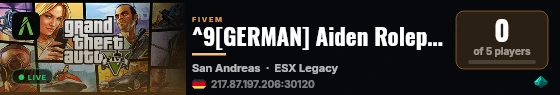 ^9[GERMAN] Aiden Roleplay live status badge