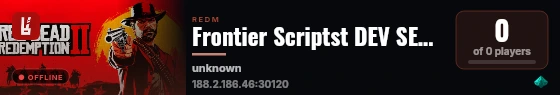 Frontier Scriptst DEV SERVER live status badge
