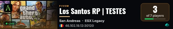Los Santos RP | TESTES live status badge