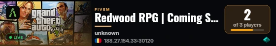 Redwood RPG | Coming Soon live status badge