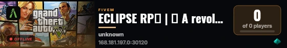 ECLIPSE RP🐐 | 👹 A revolução do FiveM 👹  🎮 live status badge