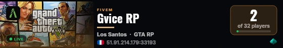 Gvice RP live status badge
