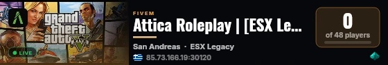 Attica Roleplay | [ESX Legacy] live status badge