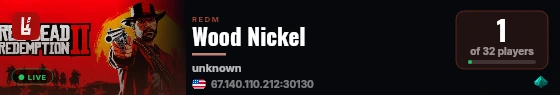 Wood Nickel live status badge