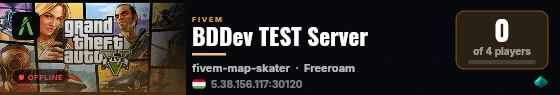 BDDev TEST Server live status badge