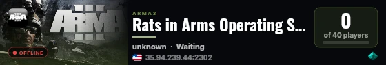 Rats in Arms Operating Server live status badge