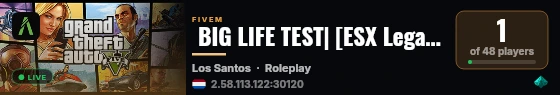  BIG LIFE TEST| [ESX Legacy] live status badge