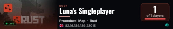 Luna's Singleplayer live status badge