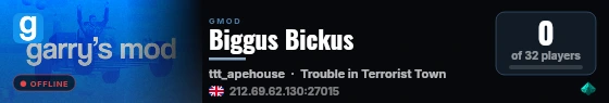 Biggus Bickus live status badge