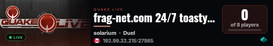 frag-net.com 24/7 toasty's hyperduel live status badge