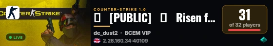 █   [PUBLIC]   █   Risen from the Grave live status badge