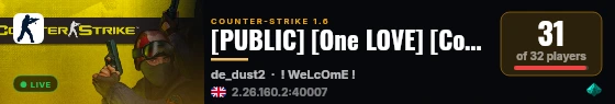 [PUBLIC] [One LOVE] [Counter-Strike 1.6] live status badge