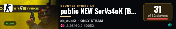 public NEW SerVa4oK [ВСЕМ ВИП] live status badge