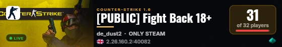 [PUBLIC] Fight Back 18+ live status badge