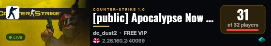 [public] Apocalypse Now Style live status badge