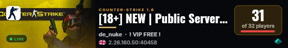 [18+] NEW | Public Server | FREE VIP live status badge