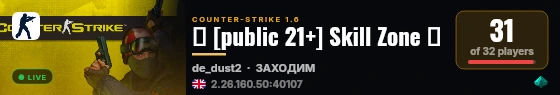 亗 [public 21+] Skill Zone 亗 live status badge