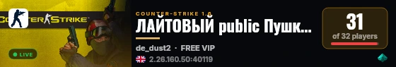 ЛАЙТОВЫЙ public Пушки-Лазеры live status badge