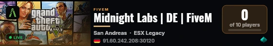 Midnight Labs | DE | FiveM live status badge
