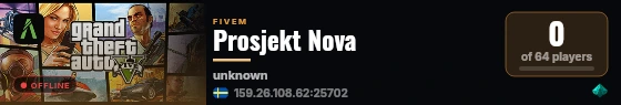 Prosjekt Nova live status badge