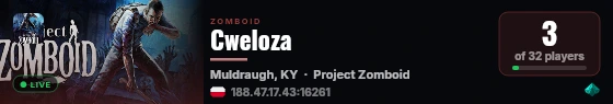 Cweloza live status badge
