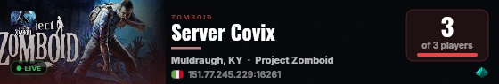 Server Covix live status badge