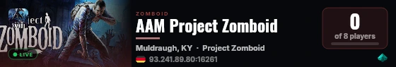 AAM Project Zomboid live status badge