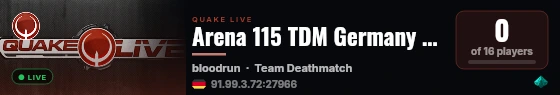 Arena 115 TDM Germany #2 live status badge