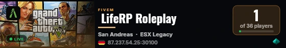  LifeRP Roleplay live status badge