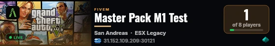 Master Pack M1 Test live status badge