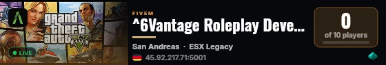 ^6Vantage Roleplay Developerserver live status badge