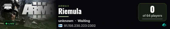 Riemula live status badge