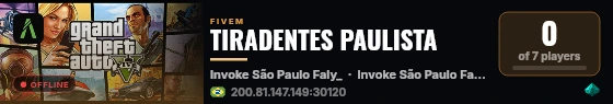 TIRADENTES PAULISTA live status badge