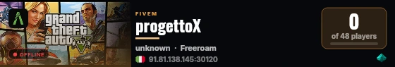 progettoX live status badge