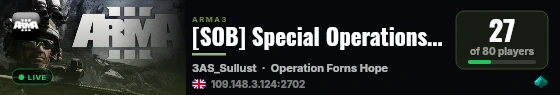 [SOB] Special Operations Brigade | Operations Server live status badge