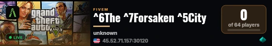 ^6The ^7Forsaken ^5City live status badge