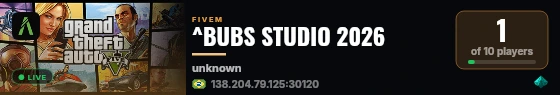 ^BUBS STUDIO 2026 live status badge