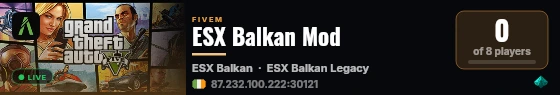 ESX Balkan Mod live status badge