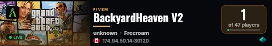BackyardHeaven V2 live status badge